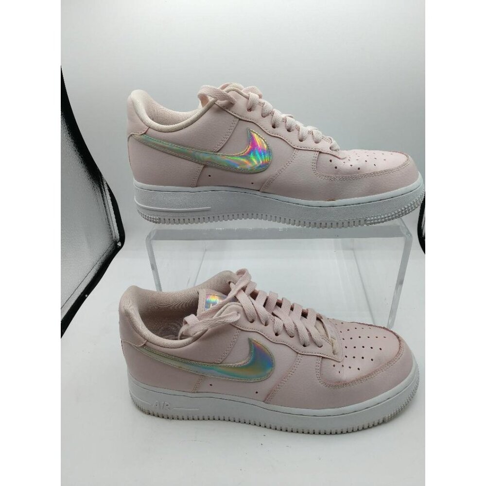 Nike Air Force 1 Low Iridescent Swoosh Sneakers Womens Pink Size 9